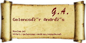 Gelencsér András névjegykártya