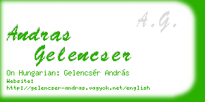 andras gelencser business card